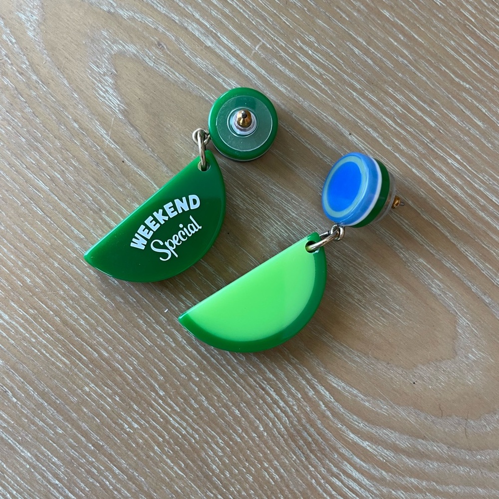 Edie Parker X J.Crew Resin Lime Wedge Earrings